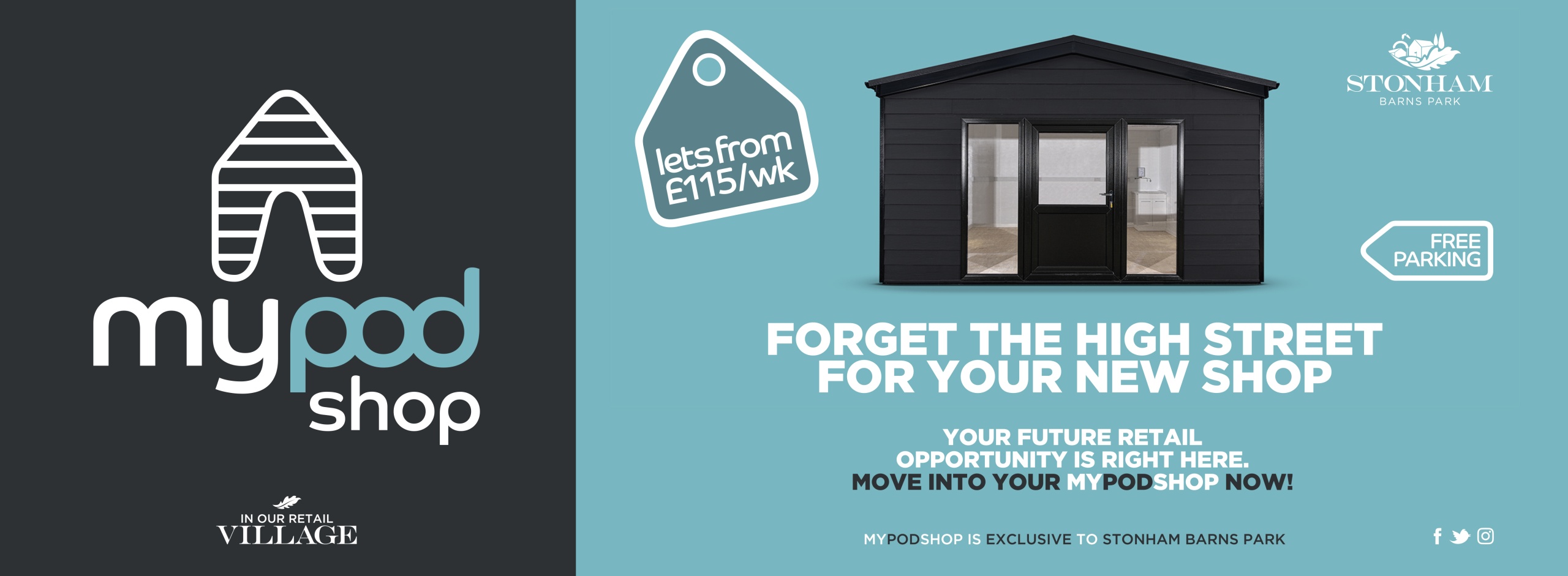 Advert B – 1360x500px – myPODshop – STONHAM BARNS PARK websi